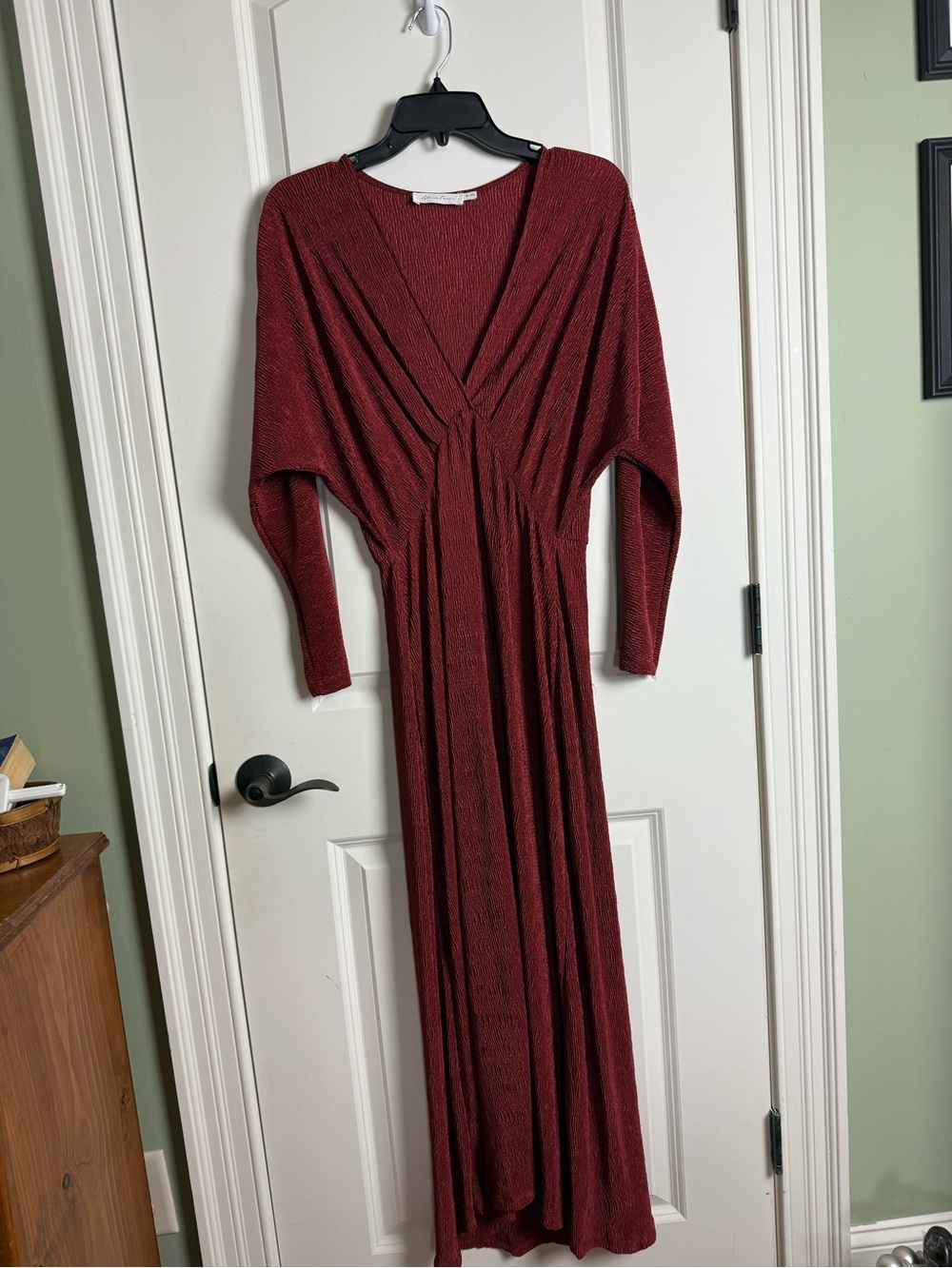All in Favor Wine Red V-Neck Maxi Dress